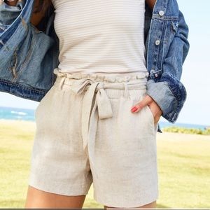 Linen paper bag shorts